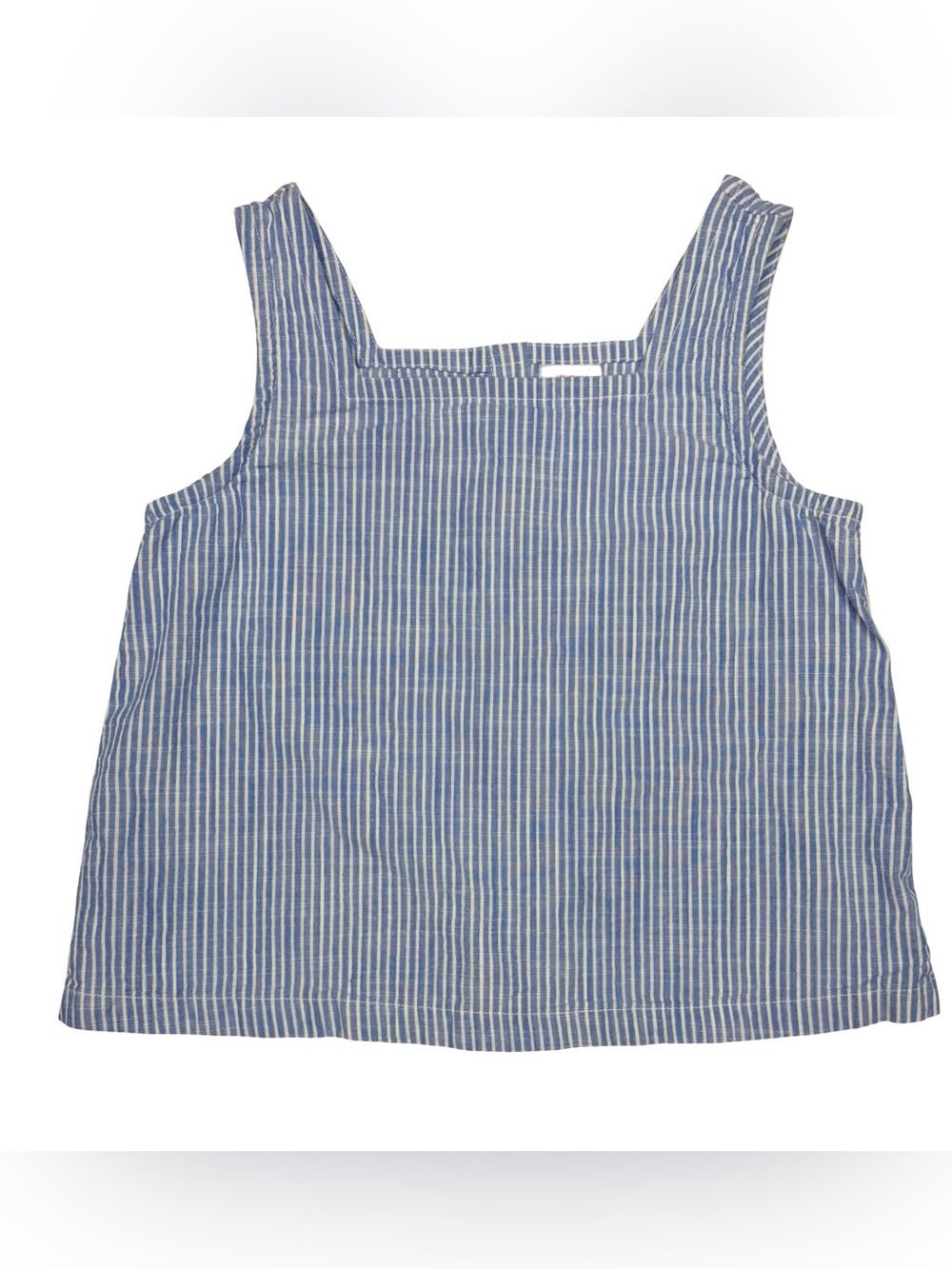 Hanna Andersson Sleeveless Poplin Blue Stripe Button‎ Back Top